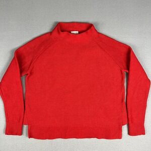 Kinross Mock Neck Sweater Womans Large Cotton Long Raglan Sleeve Knit Pullover